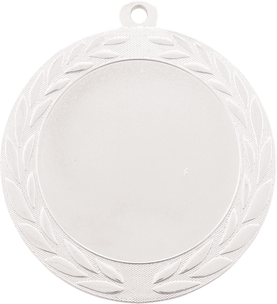 Silver 2 3/4" Custom Wreath Photo & Logo Award Medal