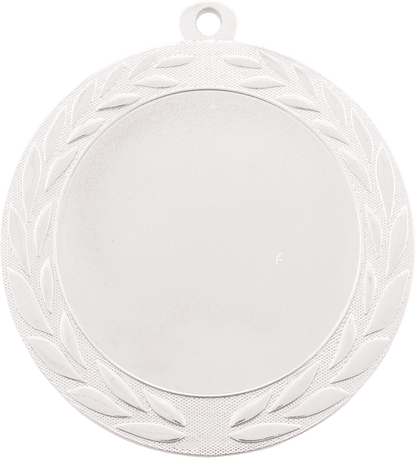 Silver 2 3/4" Custom Wreath Photo & Logo Award Medal