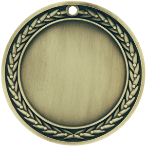 Oversized Wreath custom medal - Antique Gold