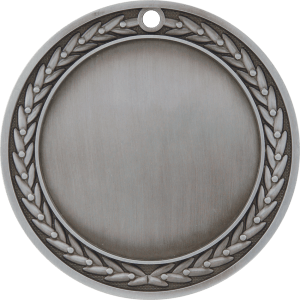 Oversized Wreath custom medal - Antique Silver