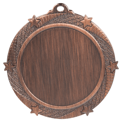 Bronze Custom 2 3/4" Six-Star Photo & Logo Award Medal