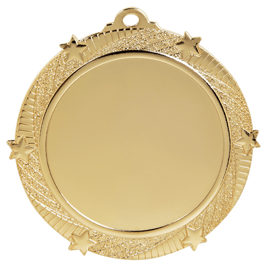 Gold Custom 2 3/4" Six-Star Photo & Logo Award Medal