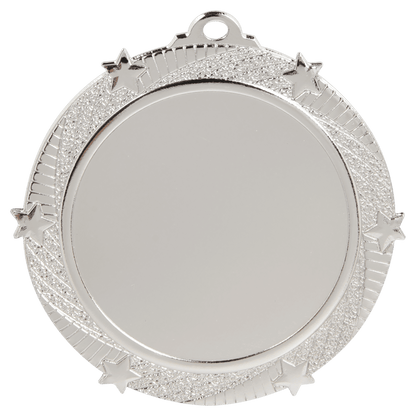 Silver Custom 2 3/4" Six-Star Photo & Logo Award Medal