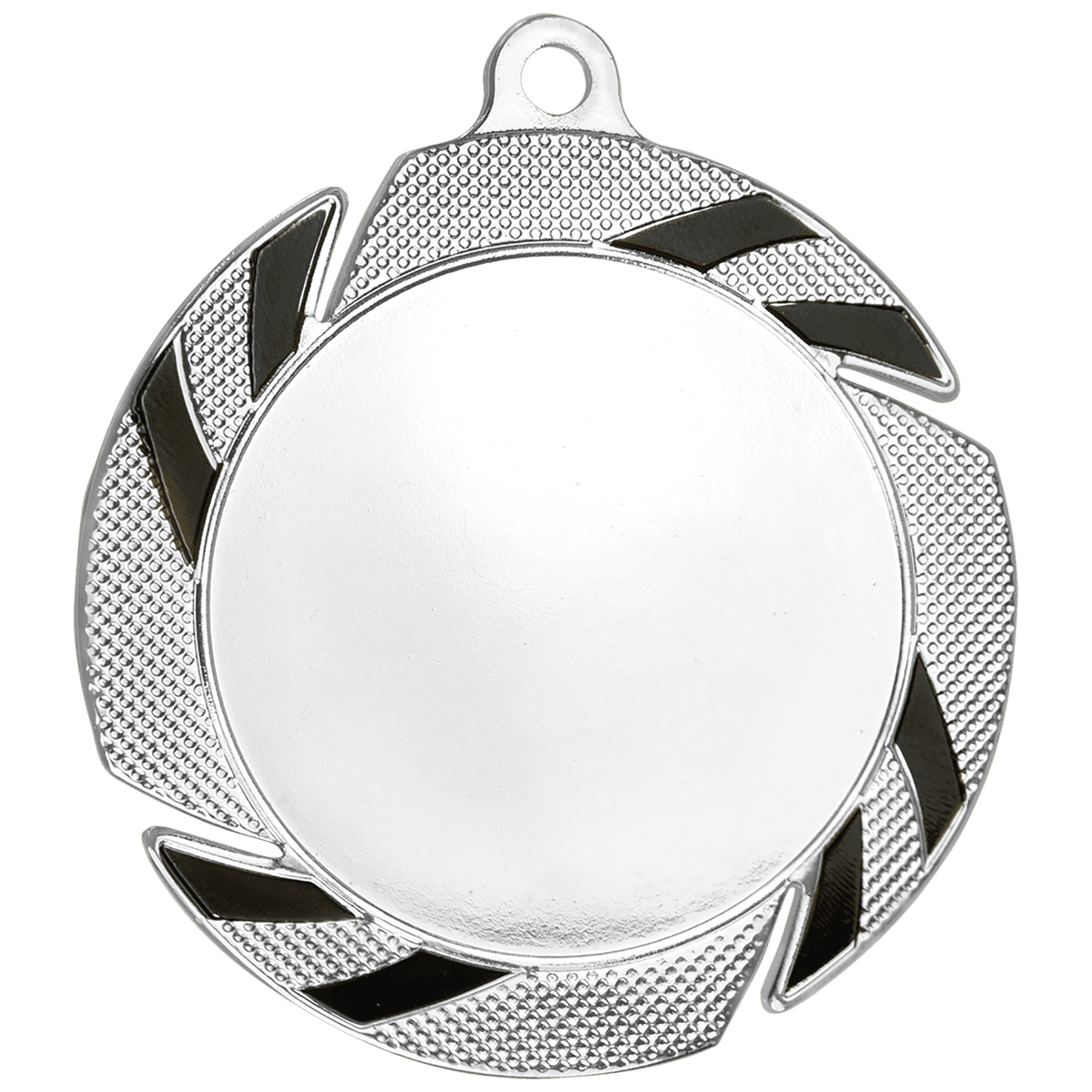 Silver/Black custom round award medal