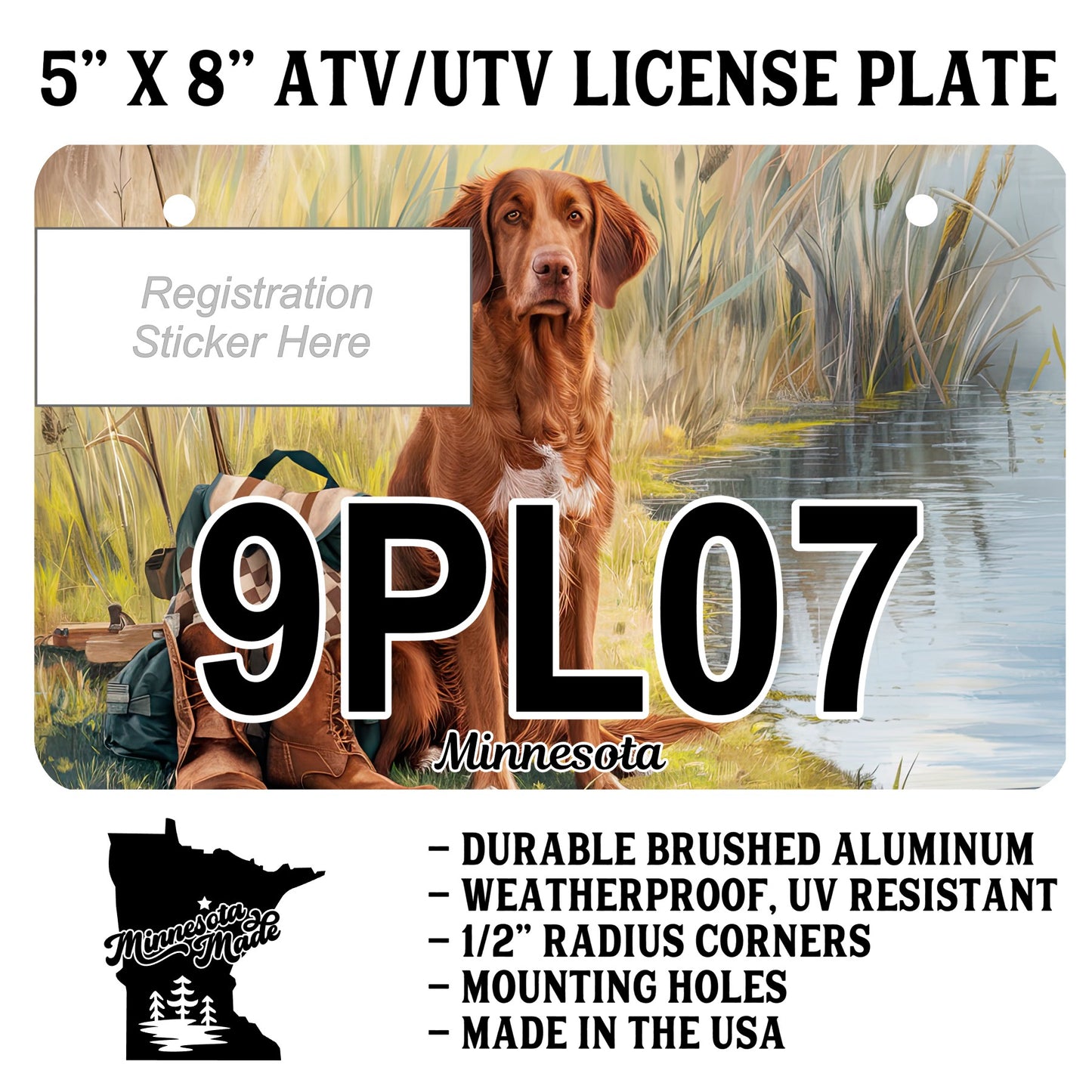 Hunting Dog Lakeside ATV/UTV License Plate – 5" x 8" Aluminum