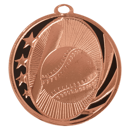 Bright Bronze 2 inch Baseball/Softball MidNite Star Medal