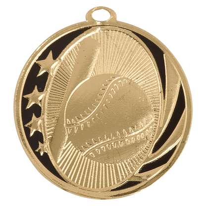 Bright Gold 2 inch Baseball/Softball MidNite Star Medal