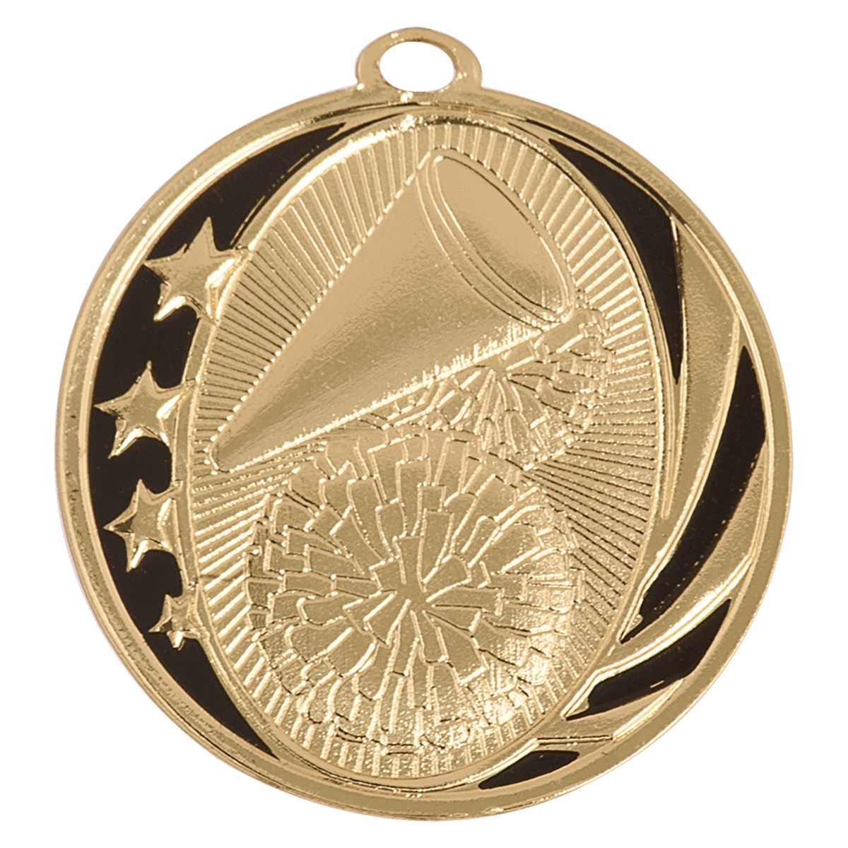 Bright Gold 2 inch Cheer MidNite Star Medal