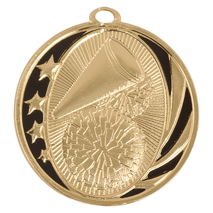 Bright Gold 2 inch Cheer MidNite Star Medal