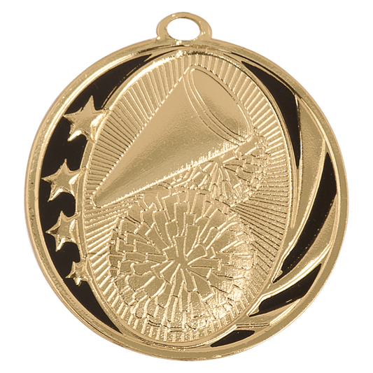 Bright Gold 2 inch Cheer MidNite Star Medal