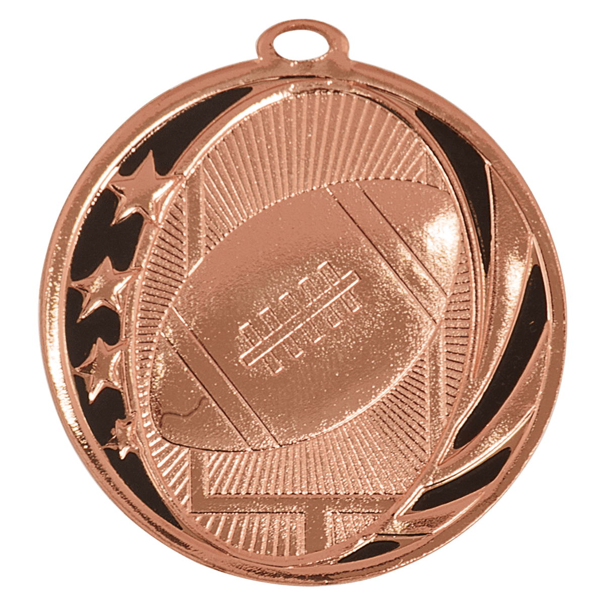 Bright Bronze 2 inch Football MidNite Star Medal