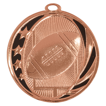 Bright Bronze 2 inch Football MidNite Star Medal