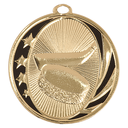 Bright Gold 2 inch Hockey MidNite Star Medal