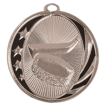 Bright Silver 2 inch Hockey MidNite Star Medal
