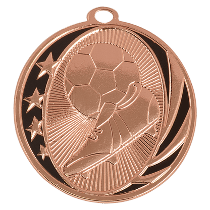 Bright Bronze 2 inch Soccer MidNite Star Medal