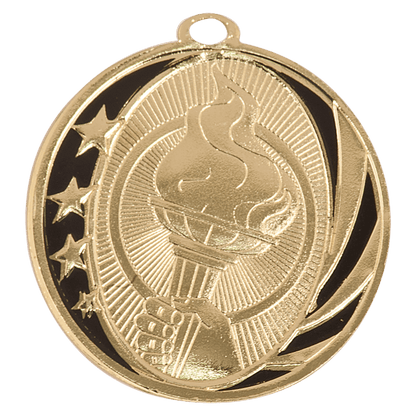 Bright Gold 2 inch Torch MidNite Star Medal