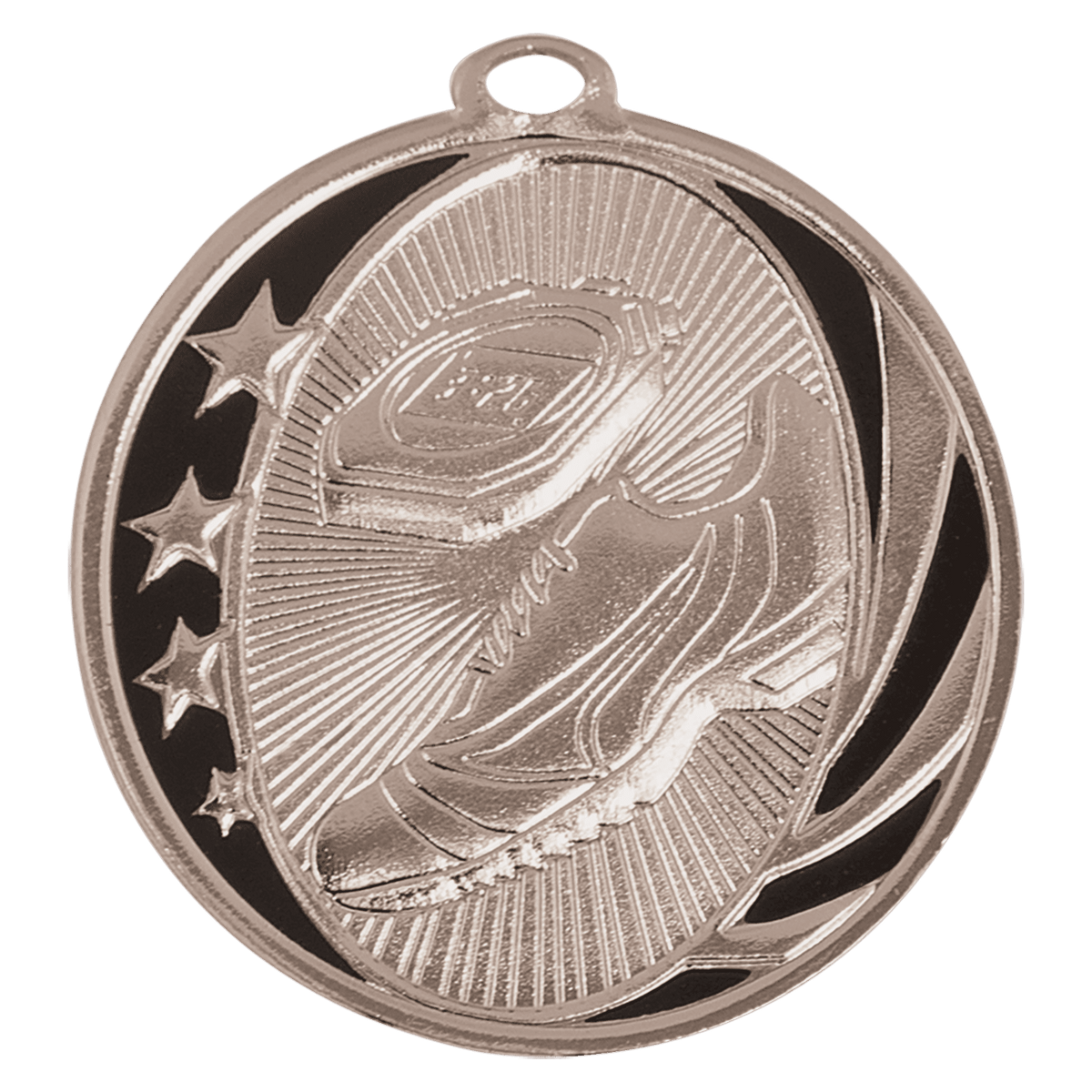 Bright Silver 2 inch Track MidNite Star Medal
