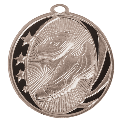 Bright Silver 2 inch Track MidNite Star Medal