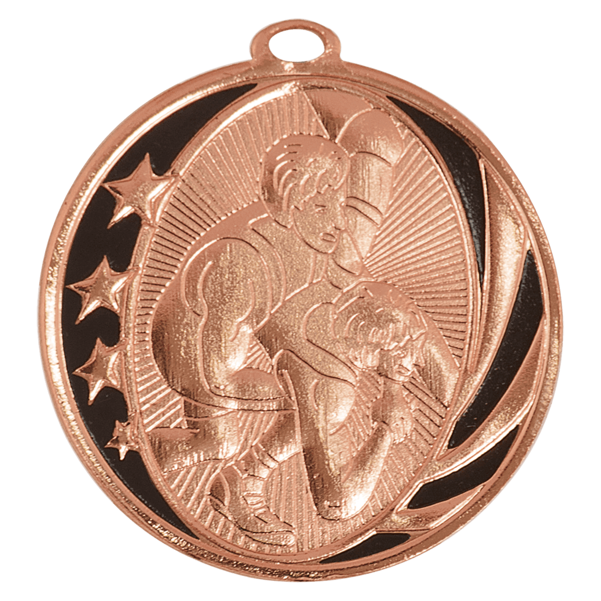 Bright Bronze 2 inch Wrestling MidNite Star Medal