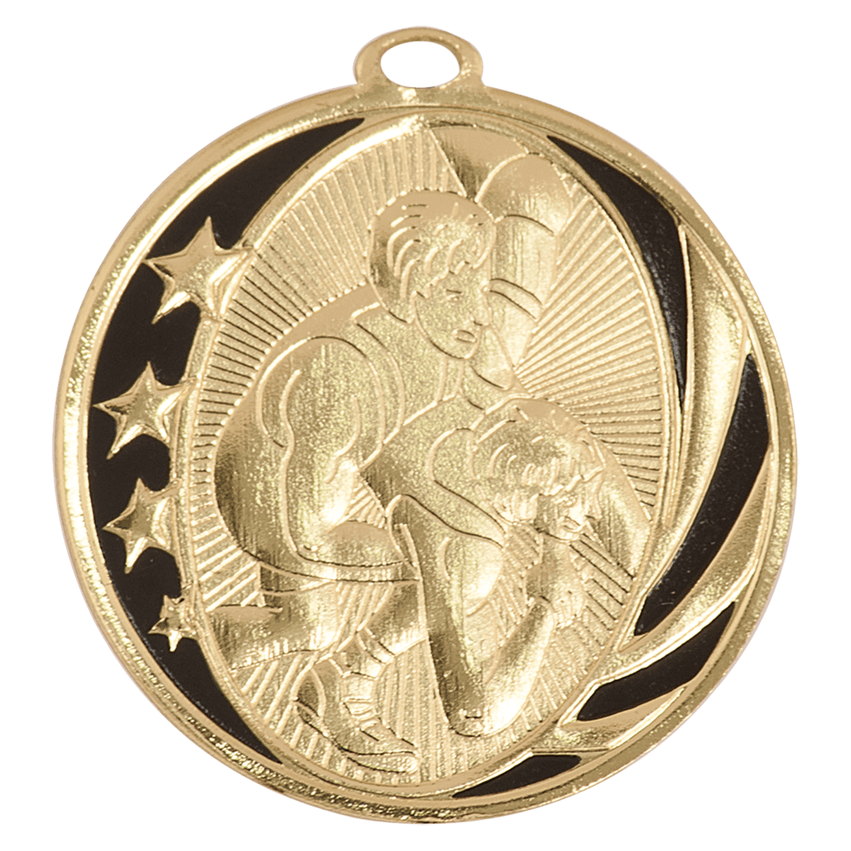 Bright Gold 2 inch Wrestling MidNite Star Medal