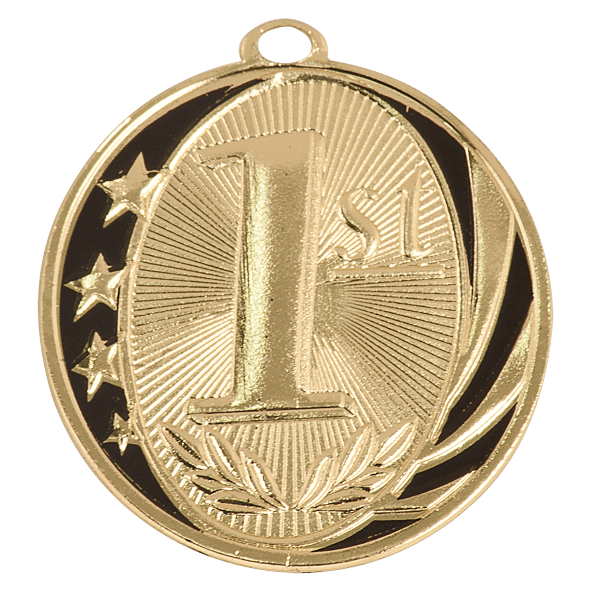 Gold 2 inch 1st Place MidNite Star Award Medal with Ribbon