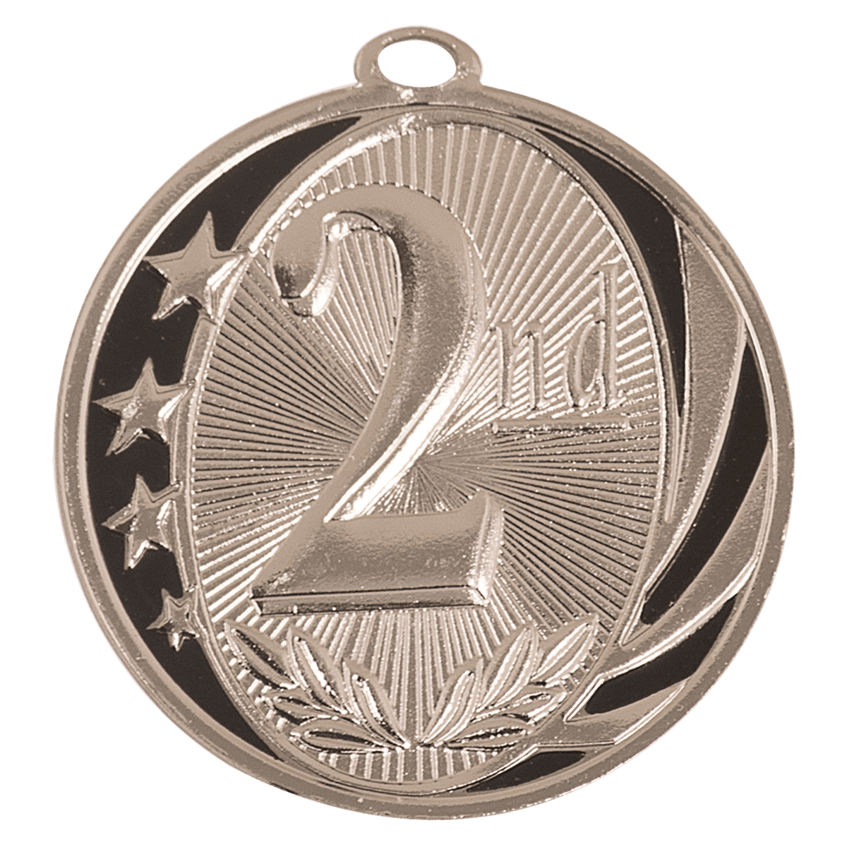 Silver 2 inch 2nd Place MidNite Star Award Medal with Ribbon