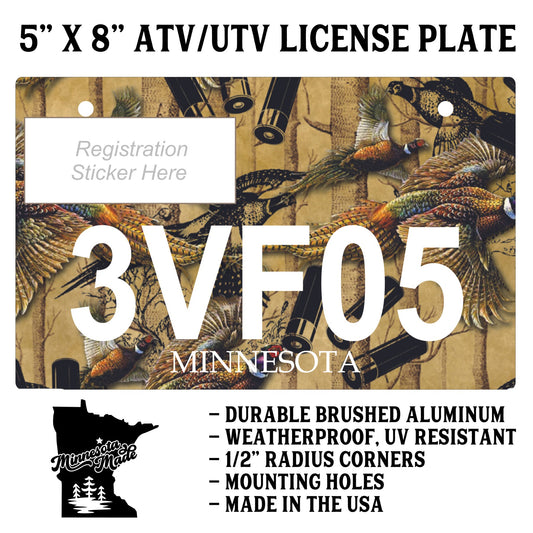 Pheasant ATV UTV Plate – 5" x 8" Aluminum