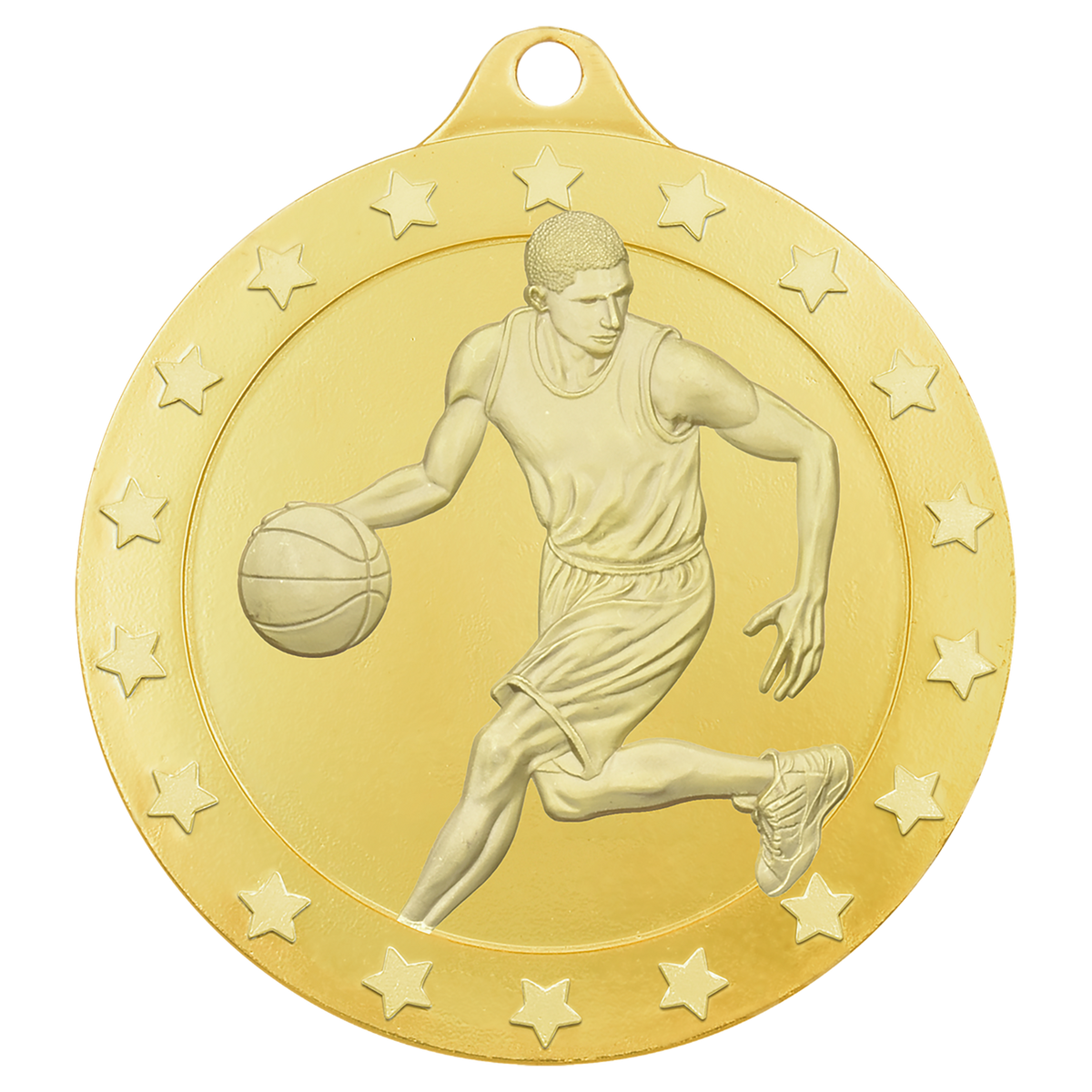 2 inch Gold Male Basketball Radiance Medal
