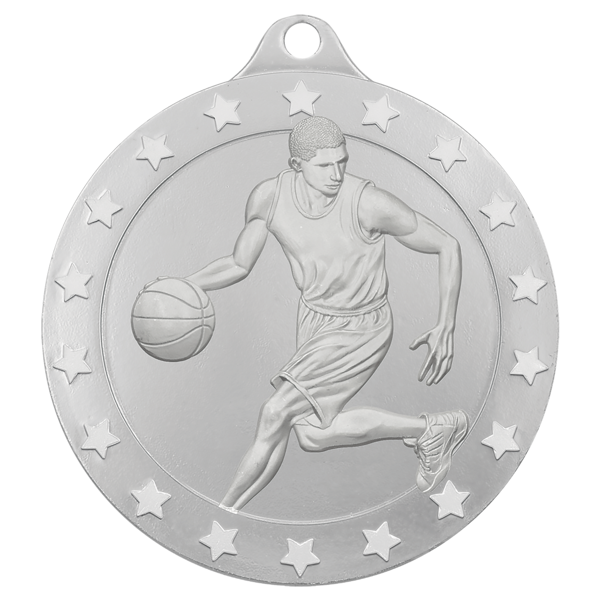 2 inch Silver Male Basketball Radiance Medal