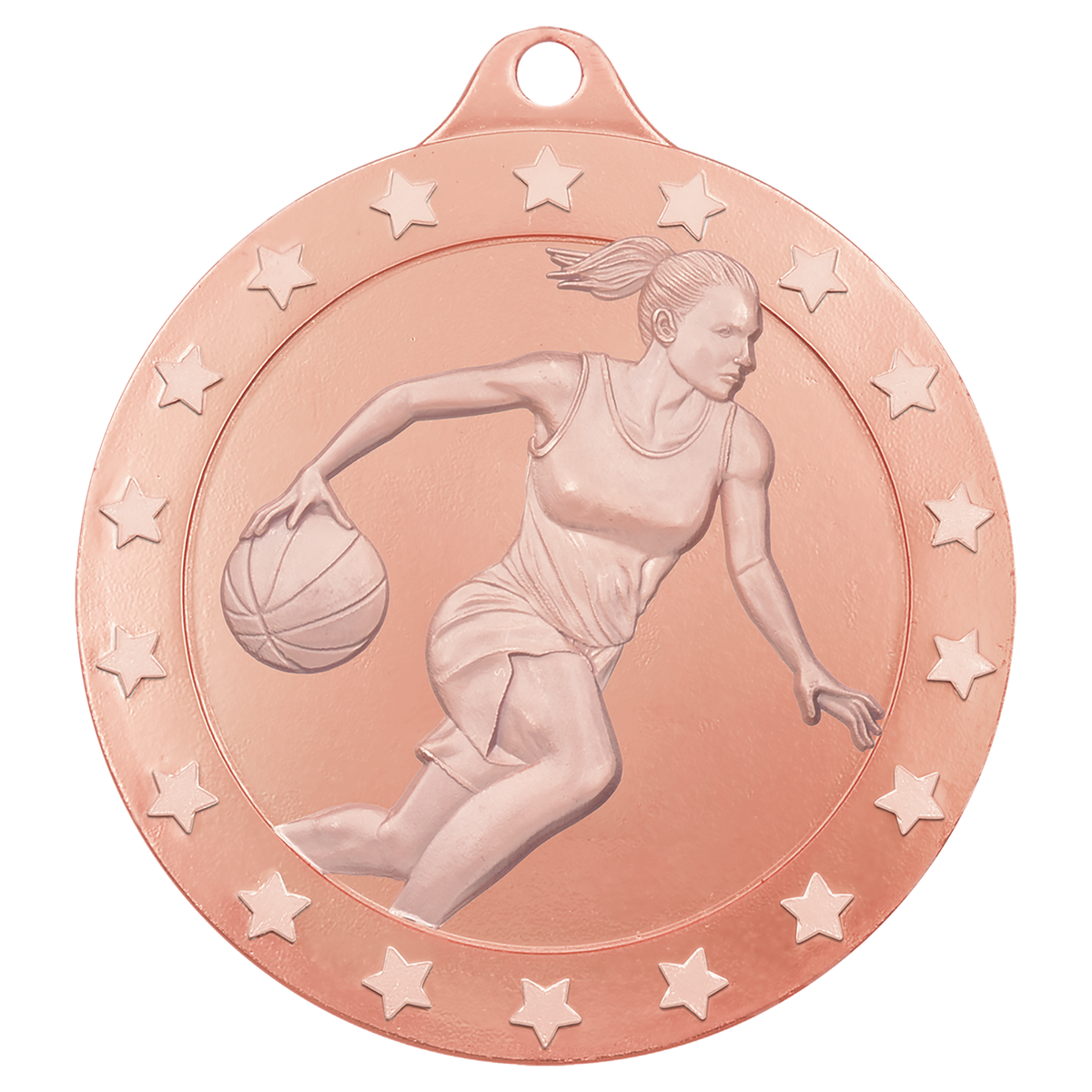 2 inch Bronze Female Basketball Radiance Medal