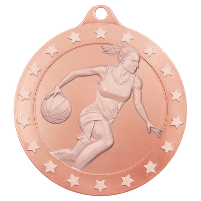 2 inch Bronze Female Basketball Radiance Medal