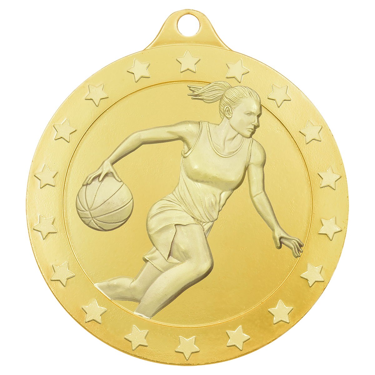 2 inch Gold Female Basketball Radiance Medal