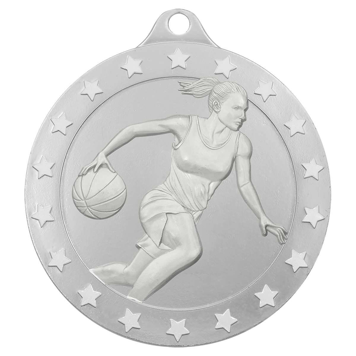 2 inch Silver Female Basketball Radiance Medal