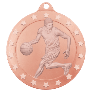 2 3/4 inch Bronze Male Basketball Radiance Medal