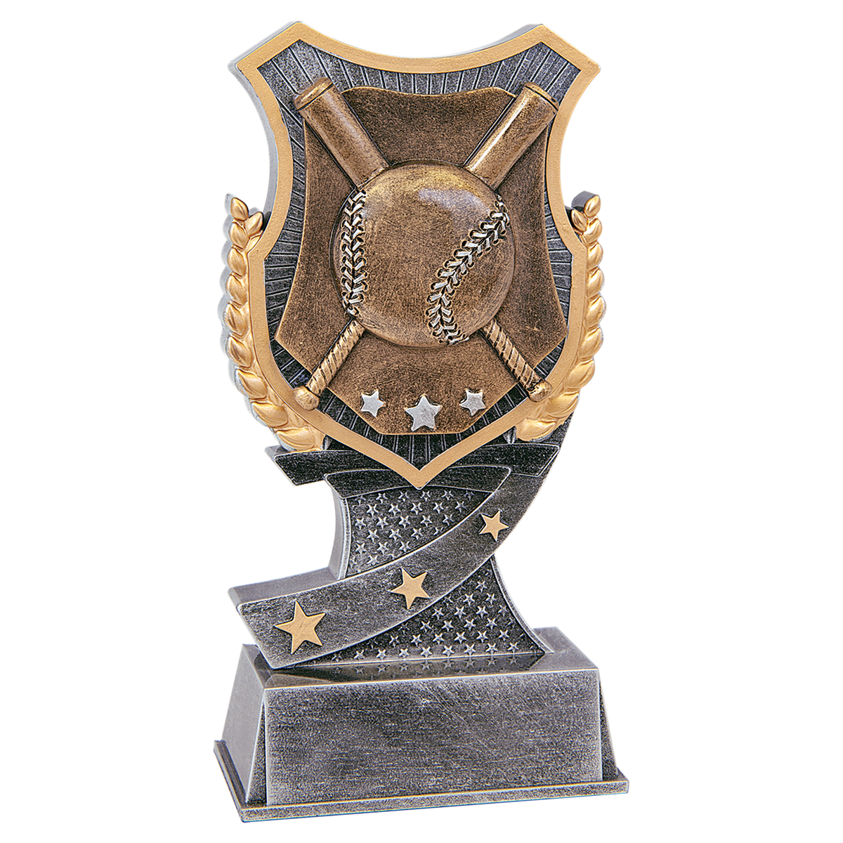 Baseball & Softball Shield award trophy - 6 inches