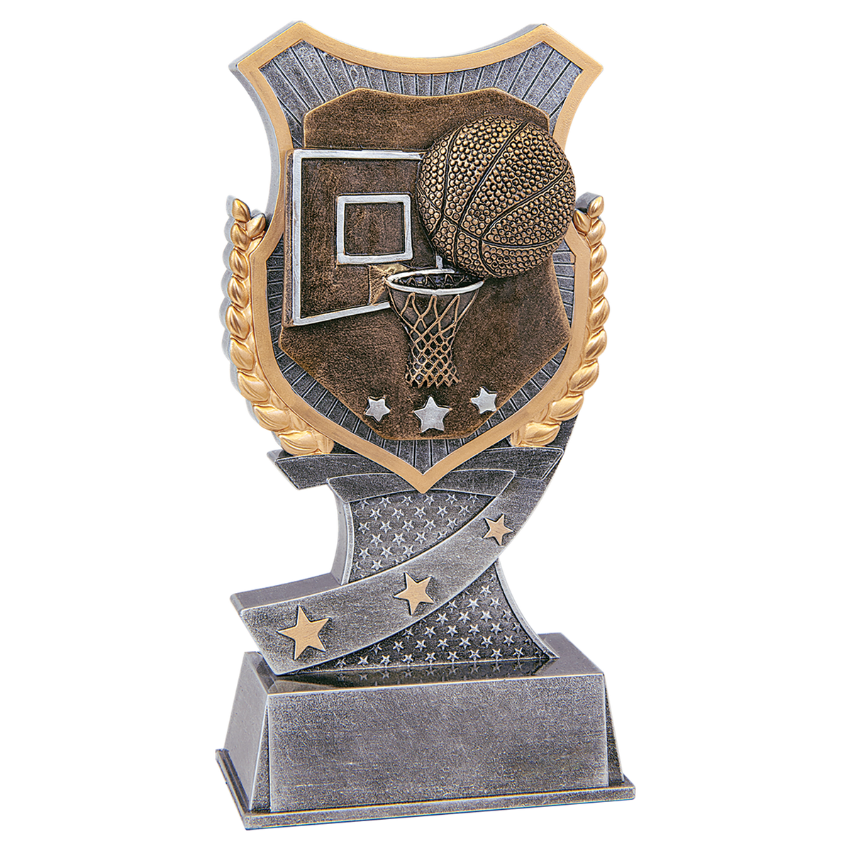 Basketball Shield award trophy - 6 inches