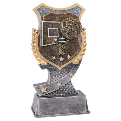 Basketball Shield award trophy - 6 inches