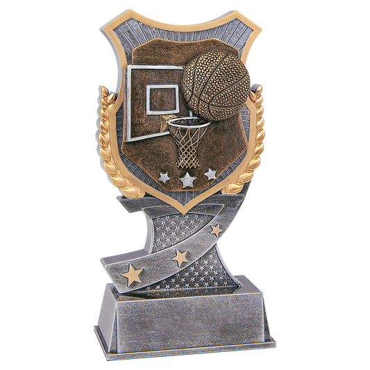 Basketball Shield award trophy - 6 inches