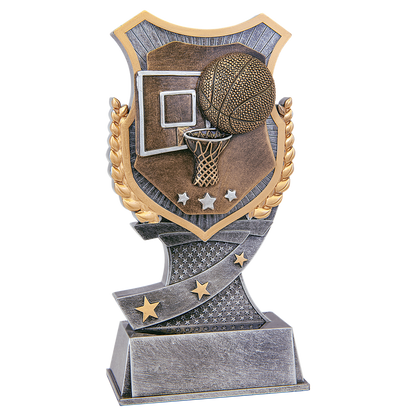 Basketball Shield award trophy - 7 inches