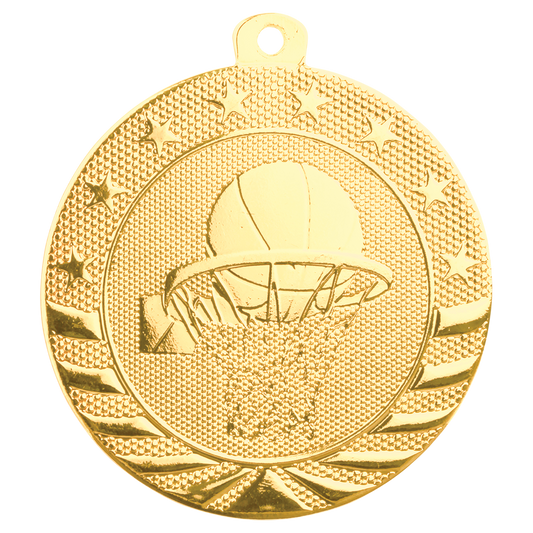 2 inch Gold Basketball Starbrite Medal