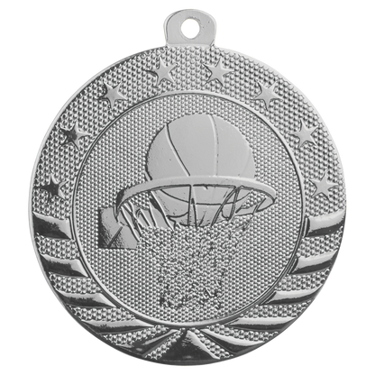 2 inch Silver Basketball Starbrite Medal