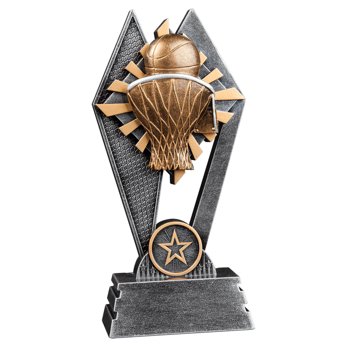 Basketball Sun Ray award trophy - 7 inches