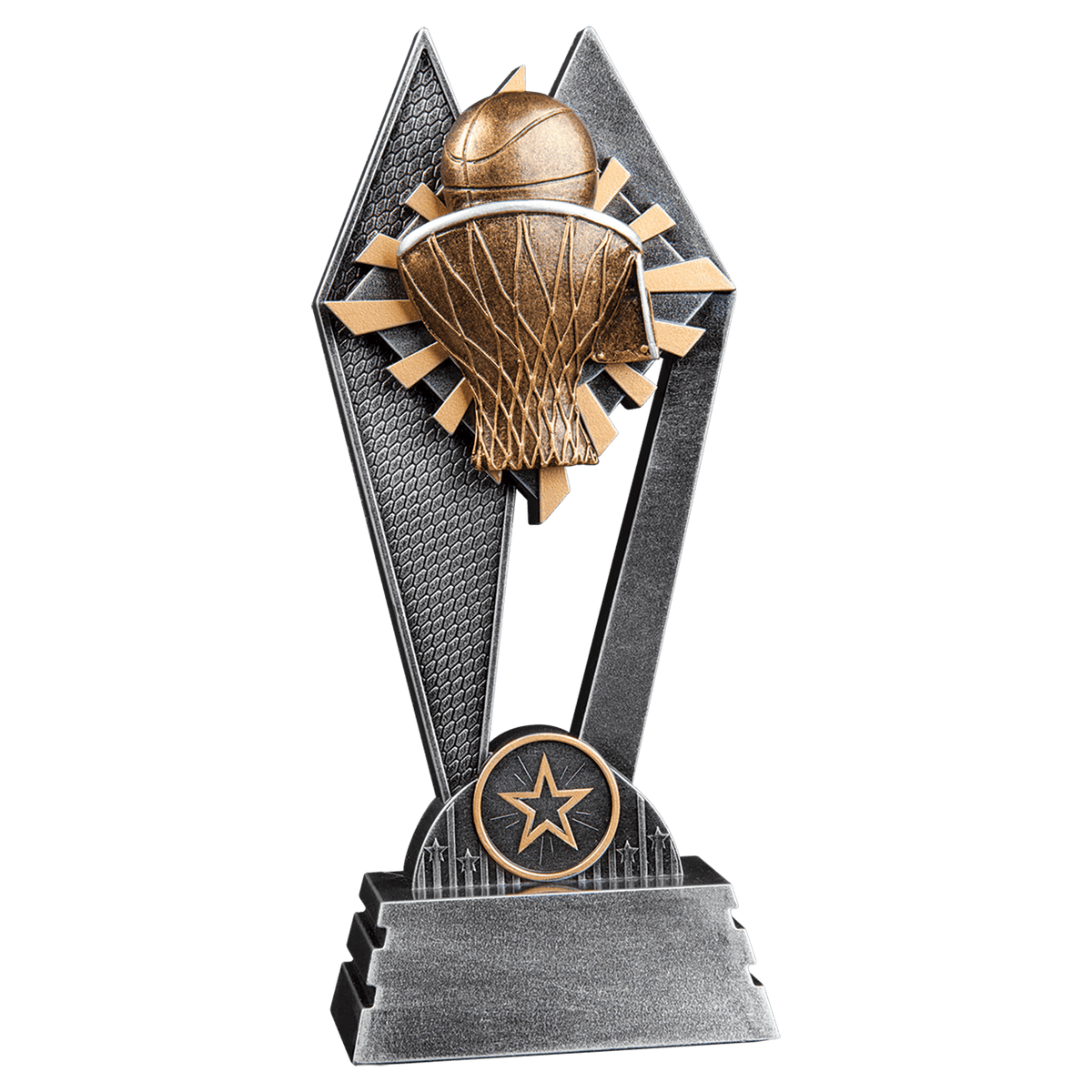 Basketball Sun Ray award trophy - 8 inches