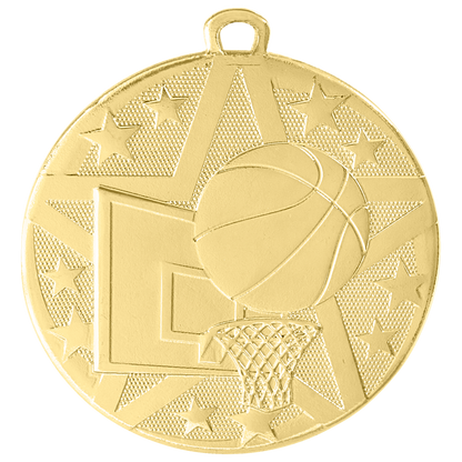 Gold Basketball Superstar Medal