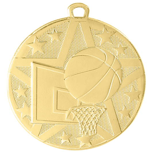 Gold Basketball Superstar Medal