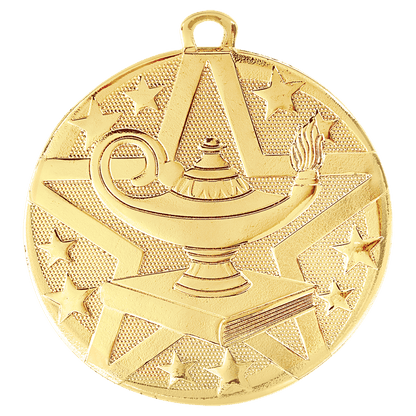Gold Superstar Lamp of Knowledge medal