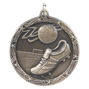 Antique Gold Soccer Shooting Star Medal