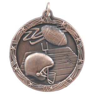 Antique Bronze Football Shooting Star Medal