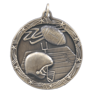 Antique Gold Football Shooting Star Medal