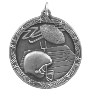 Antique Silver Football Shooting Star Medal